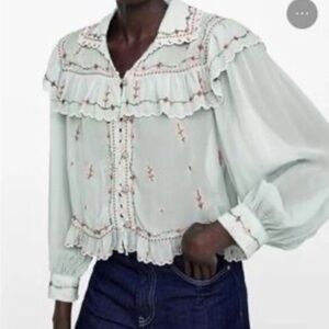 Zara Limited Edition Embroidered Blouse